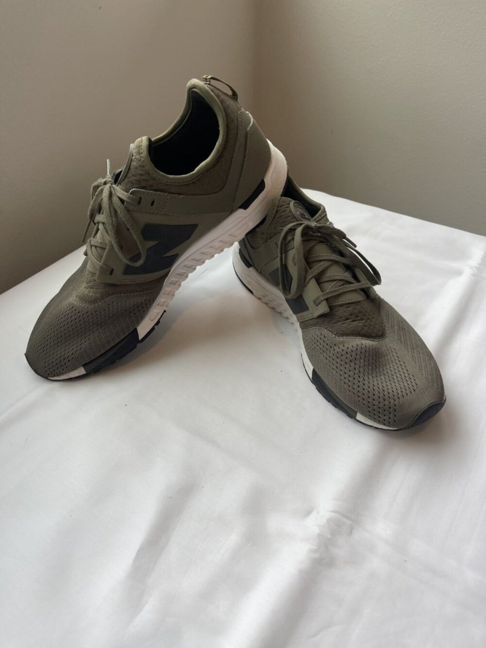 New Balance 247 Sport Olive Green Mesh Sneaker MRL247OL Men's 12 D